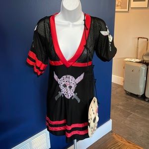 Halloween Michael Meyers hockey Jersey dress with mask purse